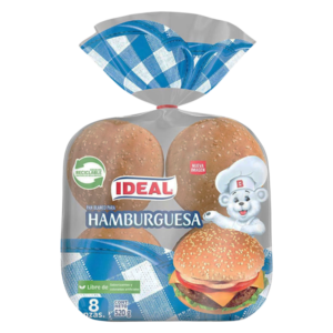 Pan Blanco Para Hamburguesa Con Sésamo 8 Unidades